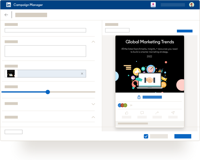 Image of LinkedIn Document Ads interface for creating Document Ads