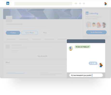 Illustration of a chatbot on LinkedIn.