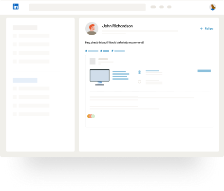 Illustration of a LinkedIn user sharing a post.