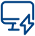 Icon of a monitor with a lightning bolt