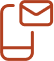 Icon of a mobile phone with an envelope in the corner