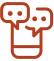 Icon of a mobile phone with two chat bubbles